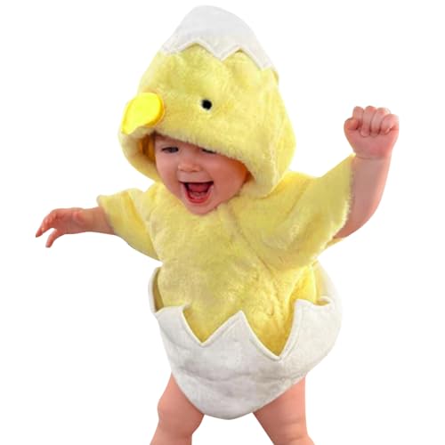 Factorys Baby Kostüm Küken Mädchen Jungen Huhn Strampler Kostüm Schuhe Outfits Set Winter Cosplay Tieroverall Säuglingsmädchen Strampler & Overall Outfit von Factorys