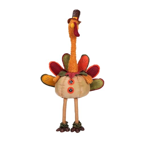 Factorys Gefüllte Truthahn-Puppenfiguren, Thanksgiving-Tischdekoration, exquisites handgefertigtes Truthahn-Plüschpuppen-Set für herbstliche Tischdekorationen zu Hause im Zimmer (Orange, One Size) von Factorys