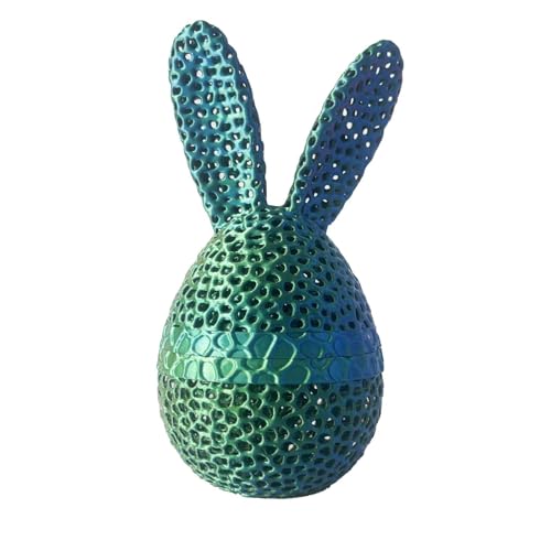 Factorys Karneval Ostern Kaninchen Ei Dekorationen Hohl Geschnitzte Bunny Eier Einzigartige Frühling Festival Ornamente Hause Sammlerstück (E, 10cm) von Factorys