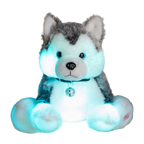 Factorys Kinder Kuschelweiches Plüschtier - Glänzend Husky Stofftier Hund Plüschtier Welpe Tier Weiches Spielzeug für Kinder Jungen oder Mädchen (Gelb B) von Factorys