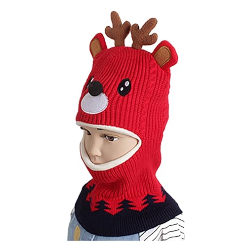 Factorys Plüsch Weihnachtsmützen Winter Warme Weich Winddichte Mütze Kälteschutz Skimütze Beanie Wintermützen Santa Jacquard Strickmütze für Unisex Kinder Erwachsene von Factorys