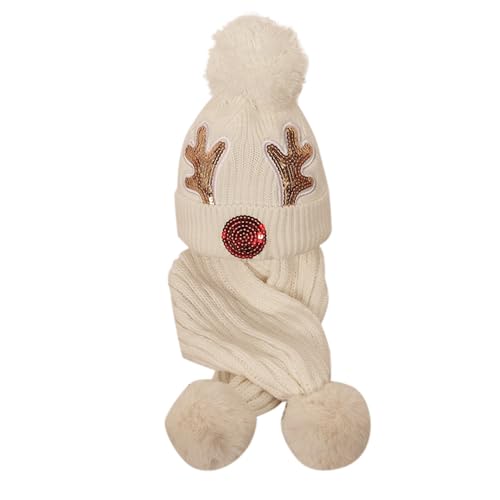 Factorys Plüsch Weihnachtsmützen Winter Warme Weich Winddichte Mütze Kälteschutz Skimütze Beanie Wintermützen Santa Jacquard Strickmütze für Unisex Kinder von Factorys