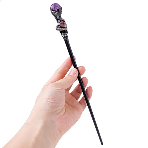 Factorys Toy 1 Pcs Natürlichen Kristall Zauberstab Handgemachte DIY Zauberstab Cosplay Halloween Zepter Cane (Purple, One Size) von Factorys