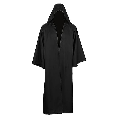 Factorys Umhang mit Kapuze für Teenager und Erwachsene, Hoodies Robe Einfarbig Umhang kostüm Cape Mantel Satin Herren Damen, Halloween Umhang Vampir Cosplay Cape Kostüm für Erwachsene von Factorys