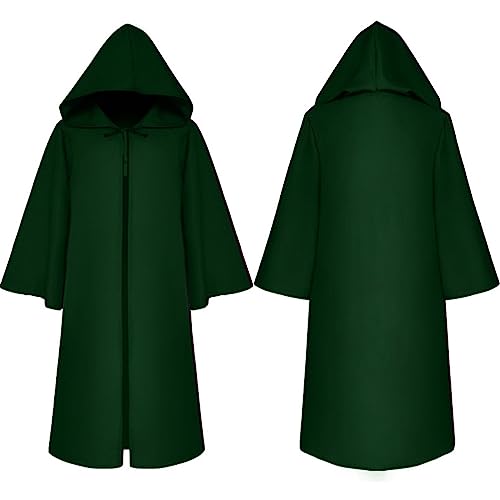 Factorys Vampir Umhang mit Kapuze Erwachsene, Lange Robe Cape Herren Damen Hoodies Robe, Mantel für Halloween Weihnachten Karneval Kostüm von Factorys