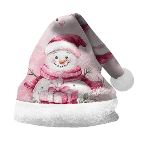 Factorys Weihnachtsmütze, Kuschelweich Plüsch Weihnachtsmützen Santa Mütze Nikolaus Warm Dicker Fellrand Weihnachtsmann mütze für Kinder Erwachsene, Weihnachtsfeierdekora von Factorys