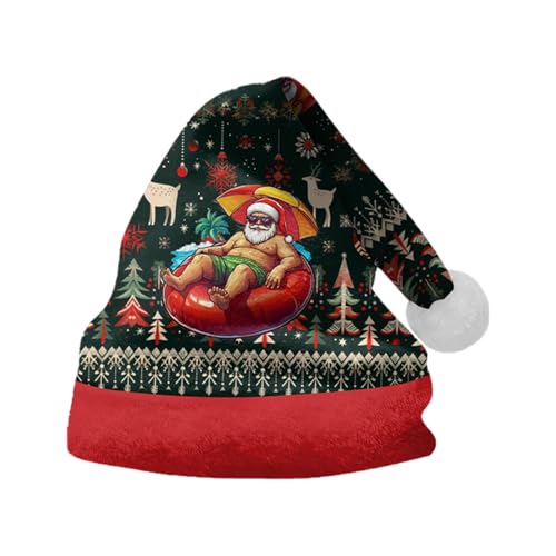 Factorys Weihnachtsmütze Kuschelweich Plüsch Weihnachtsmützen Warm Dicker Fellrand Santa Mütze Weihnachtsmann mütze für Kinder Erwachsene, Weihnachtsfeierdekor von Factorys