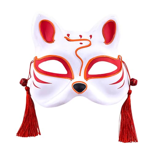 Halloween Fuchs Cosplay Maske, Niedliches Fuchs Maske Party Requisiten für Maskerade Party Tierkostüm Partyzubehör, Japanischen Stil Fuchs Kabuki Maske (kurze - 05) von Factorys