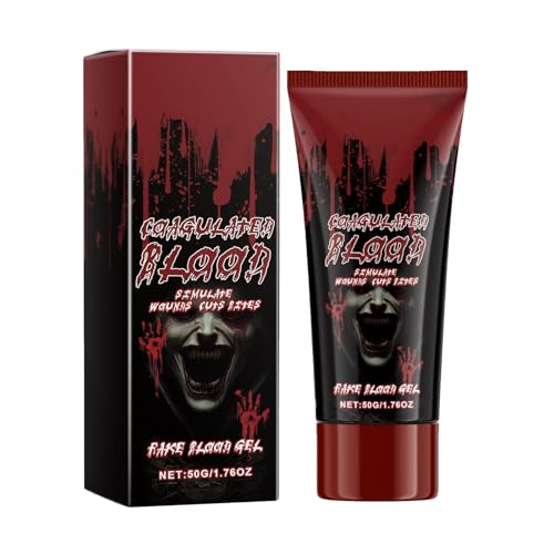 Halloween Kunstblut Blood Gel - Realistisch, Abwaschbar Kunstblut Make-up SFX Make up Zubehör für Halloween, Mottoparty, Karneval, Vampir Cosplay, 50g (A) von Factorys