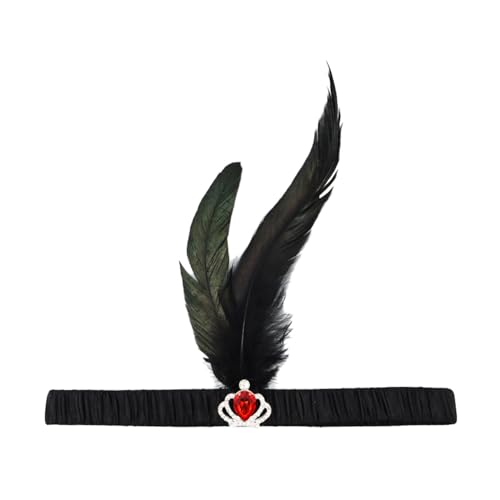 Vintage Haarbänder Schwarze Feder Kopfschmuck, 1920s Damen Feder Stirnband, 20er Jahre Feder Haarband, Feder Flapper Stirnband Karneval Fasching Kostüm Accessoires von Factorys