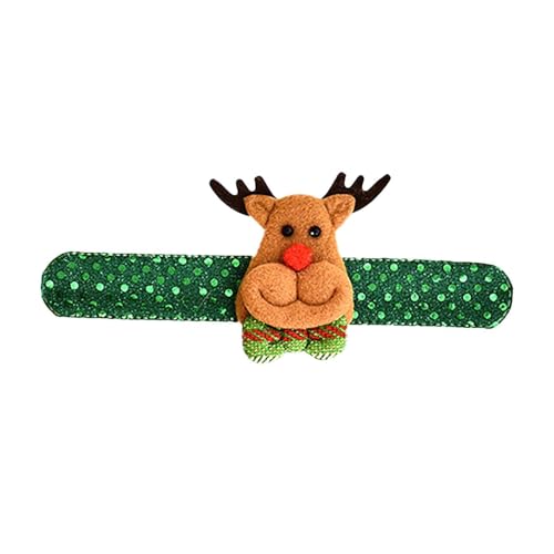 Weihnachten Schnapparmband für Kinder Weihnachten Snap Armbänder Kinder Klatscharmband Weihnachten Party Geschenke Schnapparmbänder für Kinder Geschenke Spielzeug Weihnachten Dekoration (Elch) von Factorys