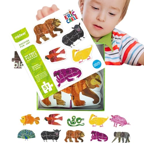 2 Tierpuzzles für Kleinkinder, Bunte Tierformenpuzzles,Buntes Kognitionsspielzeug | Lustiges pädagogisches Lernspielzeug für, Mädchen, Kinder, Kinder von Facynde