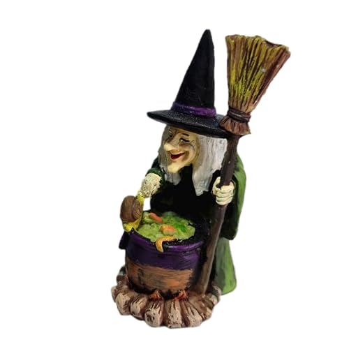 Facynde Halloween Deko Figur,Zauberer Und Hexe Ornamente | Halloween- -Statue, Originelle Heimdekoration Halloween Pailletten Hexe Ornaments Zauberer Themenpartys Deko von Facynde