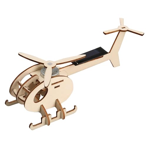 Hubschrauber-Modellbausatz, 3D-Holzpuzzles - Lustiges Lernspielzeug 3D-Puzzle-Hubschrauber - Solarbetriebener Modellflugzeug-Bausatz, praktische Fähigkeiten entwickeln, Modell für wissenschaftliche Ex von Facynde