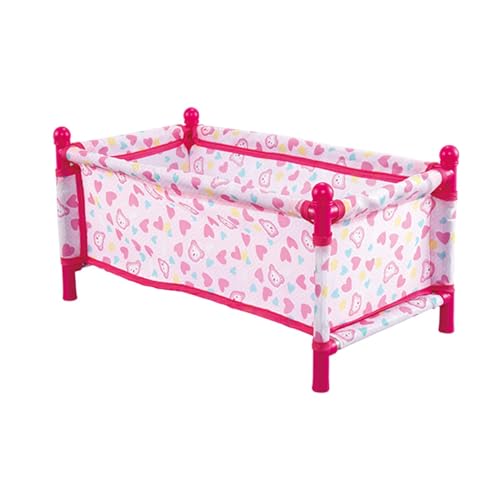 Kinderpuppenhausbett, Kinderpuppenbett, Kinderpuppenmöbel, Realistische Puppen-Rollenspiel-Spielzeug-Kinderwagen, Kinder-Puppen-Autositz, robust, sicher und unterhaltsam für Kinder von Facynde