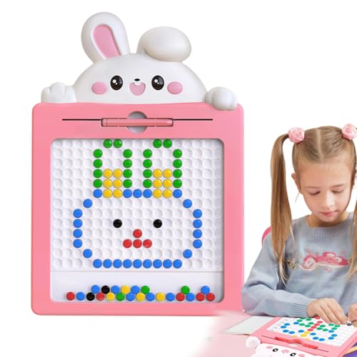 Magnetisches Dot-Board für Kinder, magnetisches Doodle-Board,Maltafel für Vorschulkinder - Reisespielzeug für Vorschulkinder, magnetisches Zeichenbrett mit Magnetstift und Perlen für Kinder im Alter v von Facynde