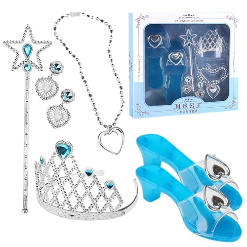 Princess Dress Up Schuhe Set Spielschuhe Und Schmuck Boutique Role Collection Schuhe Set Prinzessinnenschuhe Für Mädchen, Prinzessinnen-Kostüm, Zubehör von Facynde