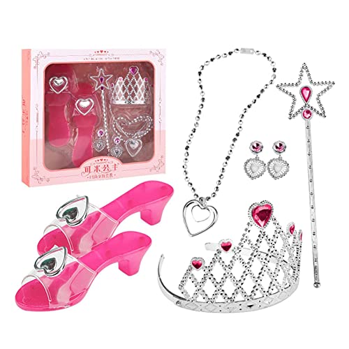 Princess Dress Up Schuhe Set Spielschuhe Und Schmuck Boutique Role Collection Schuhe Set Prinzessinnenschuhe Für Mädchen, Prinzessinnen-Kostüm, Zubehör von Facynde