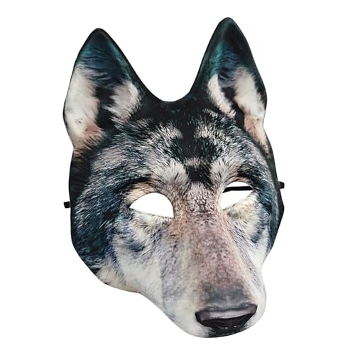 Realistische Wolfsmaske, Wolfskopfmaske - Gruselige Tier-Halloween-Maske realistisch - Tiermaske, Karneval, Maskerade, Maske für Halloween, Karneval, Kostümparty, Cosplay, Kostüm, Damen und Herren von Facynde