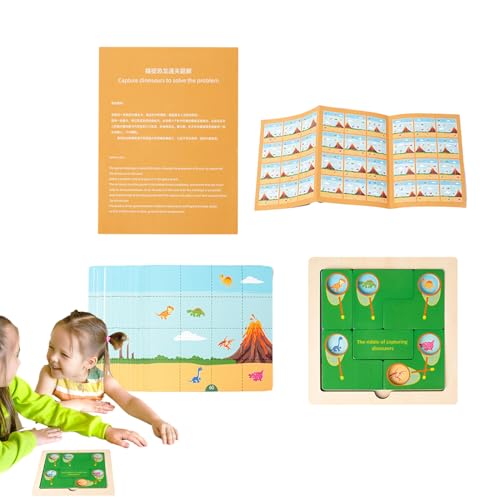 Tierpuzzle aus Holz, Puzzlespielzeug für Kinder,Fischfang- und Dinosaurier-Puzzlespielzeug | Frühpädagogisches Puzzle-Spielzeug, Vorschul-Lernaktivitäten, sensorische Puzzles von Facynde