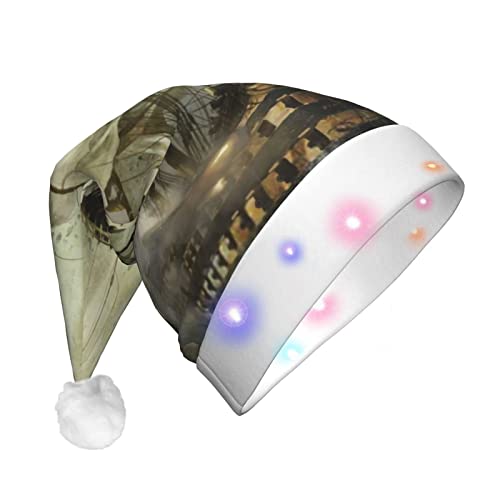 Coole Piratenschiff-Weihnachtsmütze mit LED-Weihnachtsmütze für Erwachsene, Weihnachtsmütze für Heiligabend, Geschenke, Neujahr, Festtage, Partyzubehör von Faduni
