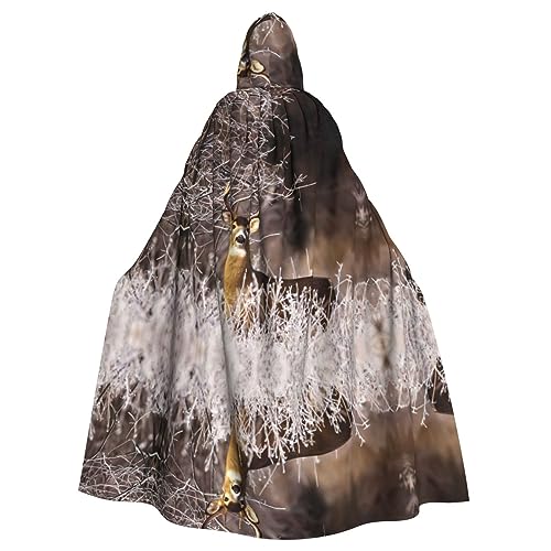 Faduni Free Whitetail Hirsch bedruckt Unisex Weihnachten Halloween Hexe Party Kapuze Erwachsene Vampire Umhang Umhang von Faduni