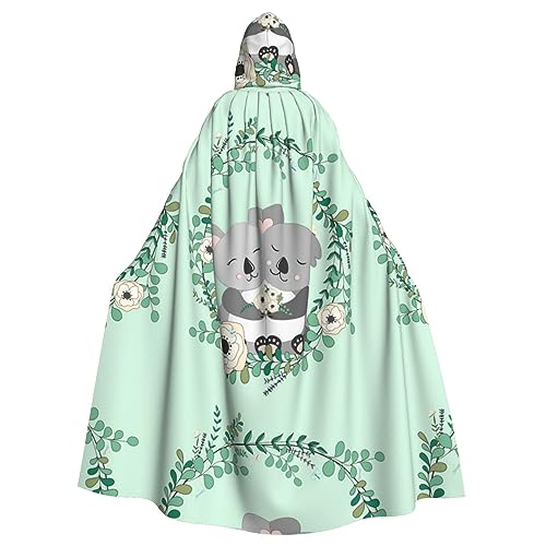 Faduni Koala bedruckter Unisex-Umhang mit Kapuze für Weihnachten, Halloween, Hexenparty, Vampir, Umhang von Faduni