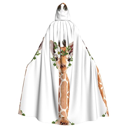 Faduni Umhang mit Giraffen-Motiv, Unisex, Weihnachten, Halloween, Hexenparty, mit Kapuze, Vampir, Umhang von Faduni