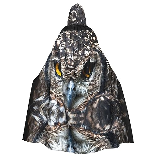 Gelbe Augen Eule Unisex Kapuze Halloween Umhang Cosplay Halloween Weihnachten Verkleidung Kostüme für Erwachsene von Faduni