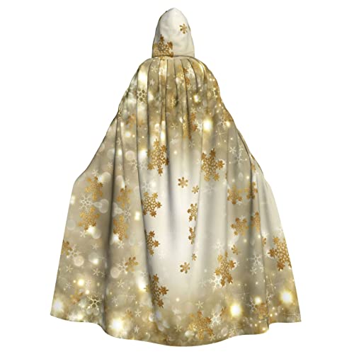 Goldener Seiden-Umhang, Unisex, mit Kapuze, Halloween, Cosplay, Halloween, Weihnachten, Kostüme, für Erwachsene von Faduni