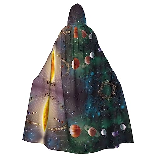 Planet Space Sonnensystem Unisex Kapuze Halloween Umhang Cosplay Halloween Weihnachten Verkleidung Kostüme für Erwachsene von Faduni