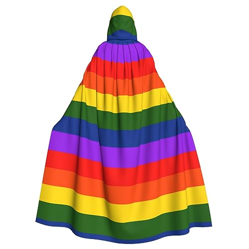 Regenbogen-Flagge, Unisex, mit Kapuze, Halloween-Umhang, Cosplay, Halloween, Weihnachten, Verkleidung für Erwachsene von Faduni