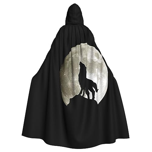 Wolf Heulender Mond Unisex Kapuze Halloween Umhang Cosplay Halloween Weihnachten Verkleidung Kostüme für Erwachsene von Faduni