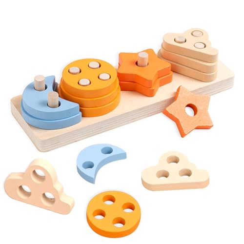 FadyDail Montessori Spielzeug ab 1 Jahr, Holz Sortier & Stapelspielzeug ab 1 2 3 Jahre, Kinderspielzeug Motorikspielzeug Steckspiel Holz Lernspielzeug Geschenke für Mädchen Junge Kleinkinder FadyDail Montessori Spielzeug ab 1 Jahr, Holz Sortier & Stapelspielzeug ab 1 2 3 Jahre, Kinderspielzeug Motorikspielzeug Steckspiel Holz Lernspielzeug Geschenke für Mädchen Junge Kleinkinder von FadyDail