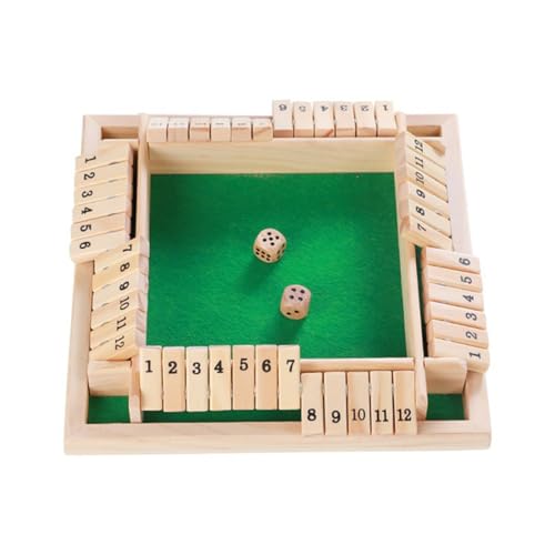 Fafaherr Schließ die Box Würfelspiel, Shut The Box Würfelspiele Holzbrett Mathe Zahlenspiel 2-4 Spieler Tabletop-Version-Spiele Brettspiel Familie Klassenzimmer Heim Party oder Kneipe Nummern 1-12 von Fafaherr