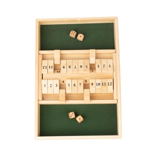 Fafaherr Shut The Box Holzbrettspiele, Schließ die Box Würfelspiel Deluxe 2-Spieler Shut The Box 12er Würfelspiel Holz Tisch Spiel Klassisch Würfelspiel Board Spielzeug von Fafaherr