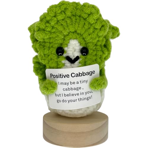 Fafamara Positive Cabbage, Lustige Häkelpuppen, Niedliche Kraut Unterstützung Geschenk, Grüne Energie Ornament, Aufmunternd Überraschung für Freunde Geburtstage Jubiläen von Fafamara