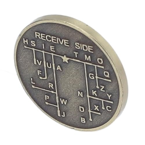 Fafeicy Morsecode-Münze, Morsecode-Training aus Verzinktem Kupfer, 30 X 30 Mm, für Amateurfunk-Anfänger, mit Verschlüsselungssprache, Spardose von Fafeicy