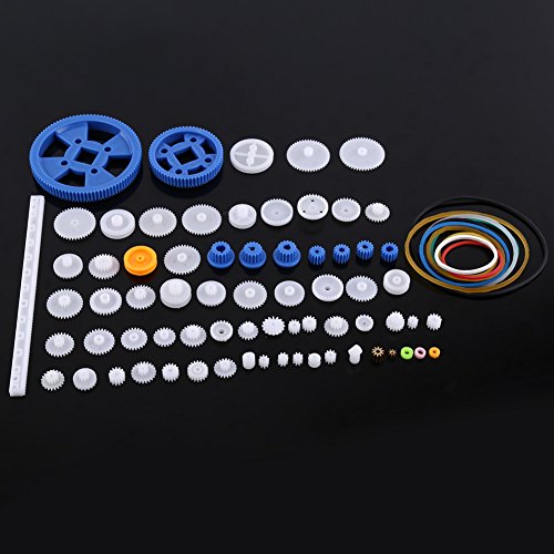 Fafeicy Plastik Motor Zahnräder 80-teiliges Zahnräder Modellbau Kunststoff Spindel Schneckengetriebehülsen Robotermotorspielzeug DIY Teile für Modell Amateur(80 Gear Packages) von Fafeicy