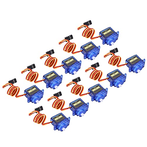 Fafeicy Servomotor, 10-teiliges Mikro-Servomotor-Kit, Starrflügel-Flugzeugmodell, Fernbedienung, Server-Treibermodul SG90, Hobby-RC-Fahrzeug-Servogetriebe von Fafeicy