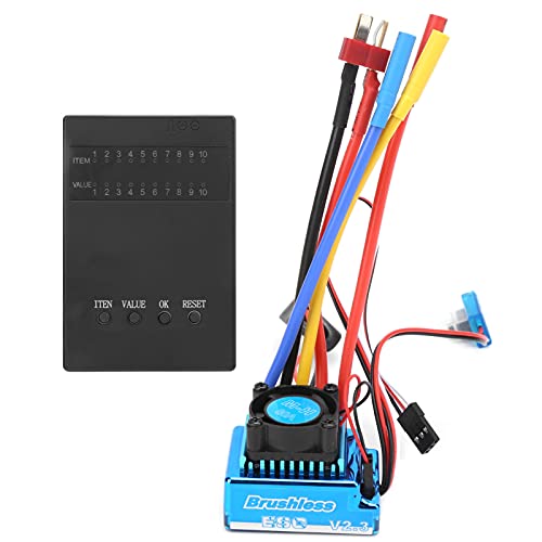 Fafeims 80A Bürstenloser ESC-Programmierkartensatz mit Elektrischer Geschwindigkeitsregler-Programmierkarte für 1/10 1/12 RC-Autoboot von Fafeims