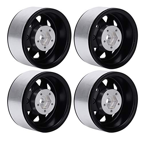 Fafeims Aluminiumlegierung Wheel Rims Hubs CNC -Bearbeitung Neuartiger Erscheinungsbild mit CNC -Bearbeitung für 1/10 RC D90 Fernbedienungsauto (Black) von Fafeims