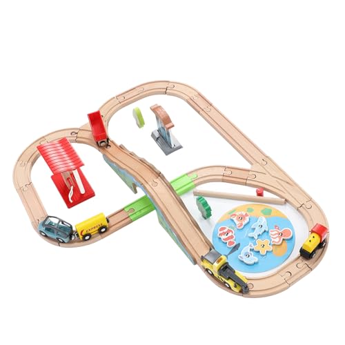 Fafeims Holz Railway Set, 49pcs City Themed ABS und Wood Railway Toy für über 2+ Jahre Fafeims Holz Railway Set, 49pcs City Themed ABS und Wood Railway Toy für über 2+ Jahre von Fafeims