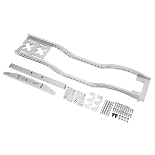 RC Car Frame Metal Accessoires Aluminium -Legierungs -Chassis -Set mit Vorderer und Hinterer Bumpe für SCX10 D90 1/10 RC Crawler (Silver) von Fafeims