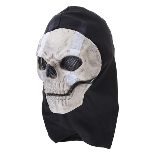 Fahoujs Halloween-Totenkopf-Horror-Kopfbedeckung, dekoratives Ornament, Basteln für Make-up, Bühnenauftritte, Party-Requisiten, Kostüm, Totenkopf von Fahoujs