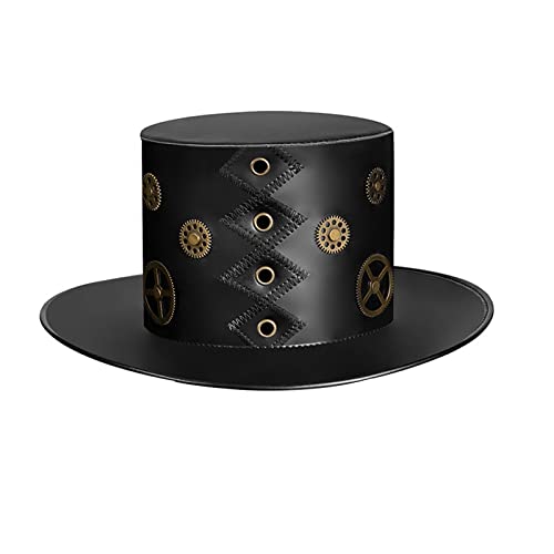 Fahoujs Steampunk-Hut für Herren, mit Brille, Steampunk-Hut, Zylinder, GothHat, Steampunk-Hut, Halloween, Maskerade, Hut von Fahoujs