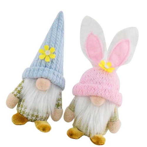 Packung Mit 2 Handgefertigten Gnomes Figuren Plüschpuppen Frühling Bunnies Ohrdesign Für Und Partytischdekorationen von Fahoujs