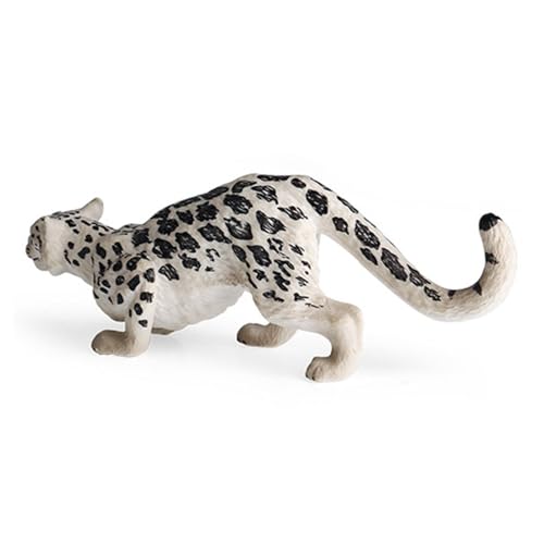 Schneeleopard-Statue, Büro, Heimdekoration, realistische Punkte, Leopardenfigur, wilde Tiere, Sammlerstück, Geschenk für Jungen und Mädchen, Schneetiermodell von Fahoujs