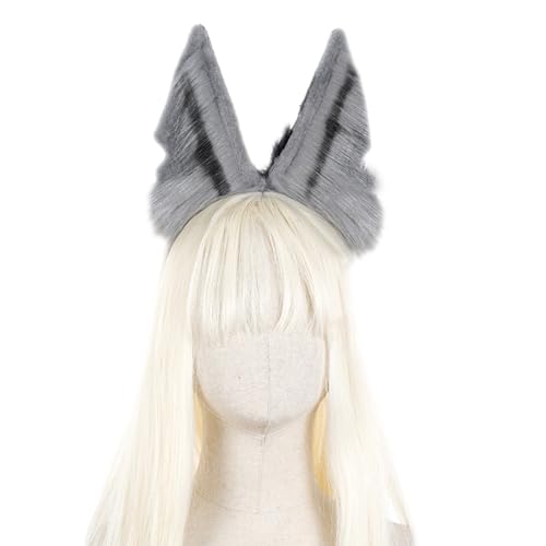 Wolf Ohr Stirnband Schwanz Mädchen Cosplay Zubehör Ohren Fursuit Maskerade Halloween Cosplay Party Ohren und Schwanz Set Erwachsene von Fahoujs