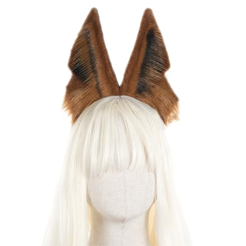 Wolf Ohr Stirnband Schwanz Mädchen Cosplay Zubehör Ohren Fursuit Maskerade Halloween Cosplay Party Ohren und Schwanz Set Erwachsene von Fahoujs